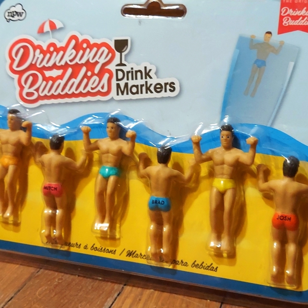 🎀 3/$20 Drinking Buddies Drink Markers Set of 6 New